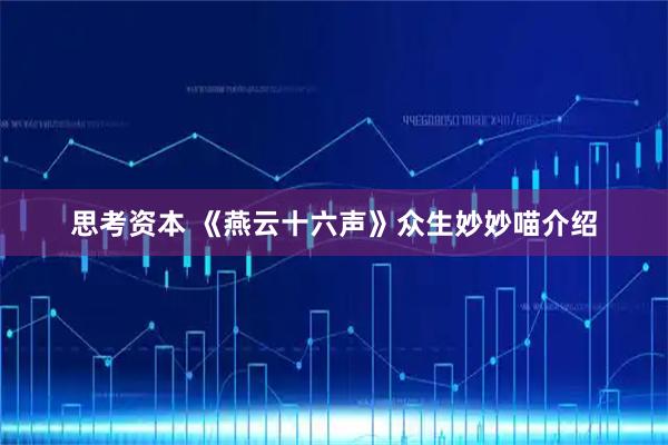 思考资本 《燕云十六声》众生妙妙喵介绍